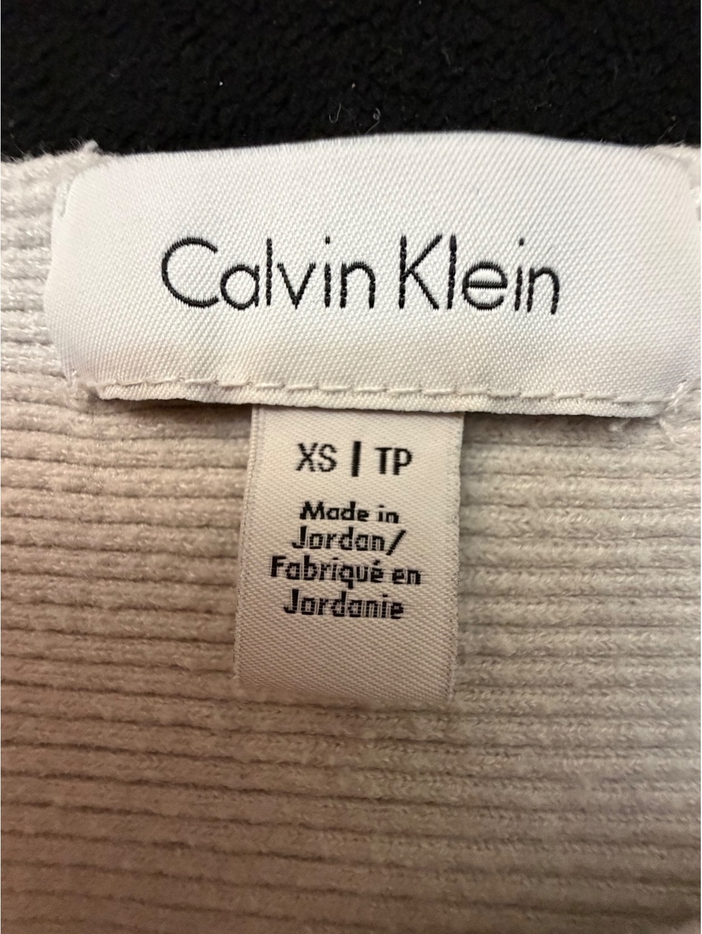 Calvin Klein Light Gray Ribbed Knit Sweater XS